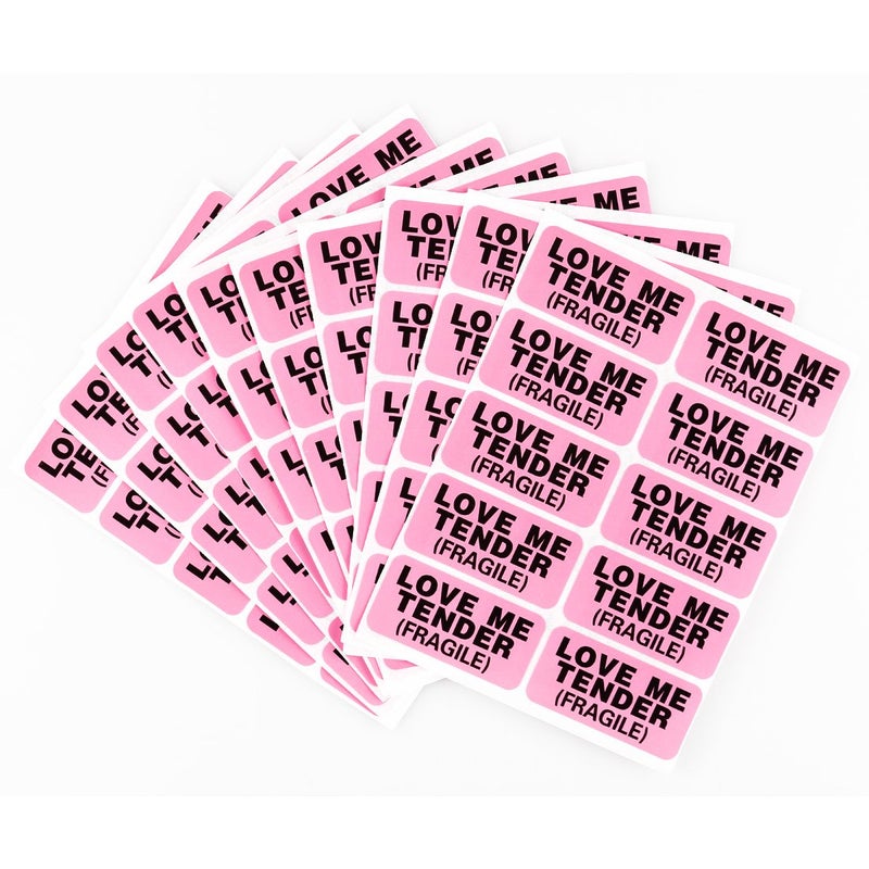 tianxiang 200pcs 1 x 2 inch Pink Fragile Sticker Love Me Tender Shipping Label for Envelope Gift Jewelry Bag - Image 1